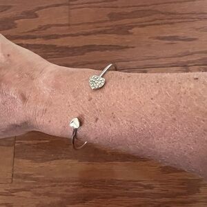 Silver Heart Cuff Bracelet